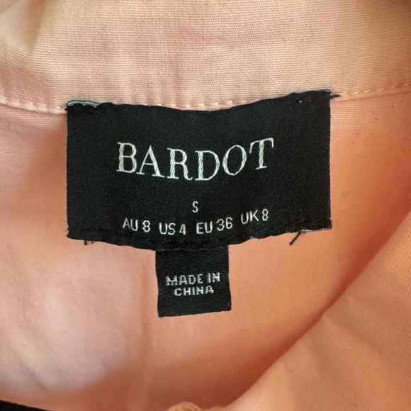 BARDOT Revolve Pink Leoni Cotton Mini Shirtdress Size Small/ US 4 - Picture 4 of 9